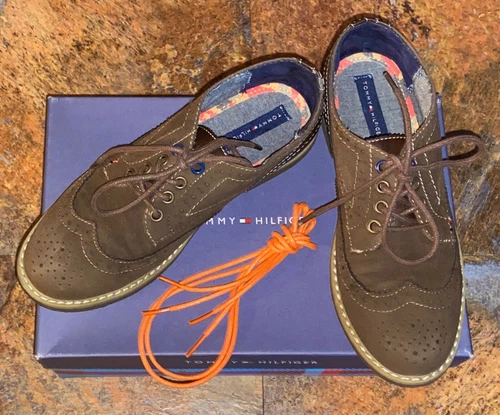 TOMMY HILFIGER Boys' DANNY OXFORD Dark Brown Dress Shoes Youth 2