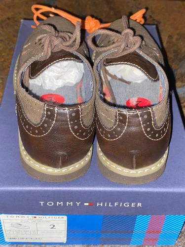 TOMMY HILFIGER Boys' DANNY OXFORD Dark Brown Dress Shoes Youth 2 - photo 3