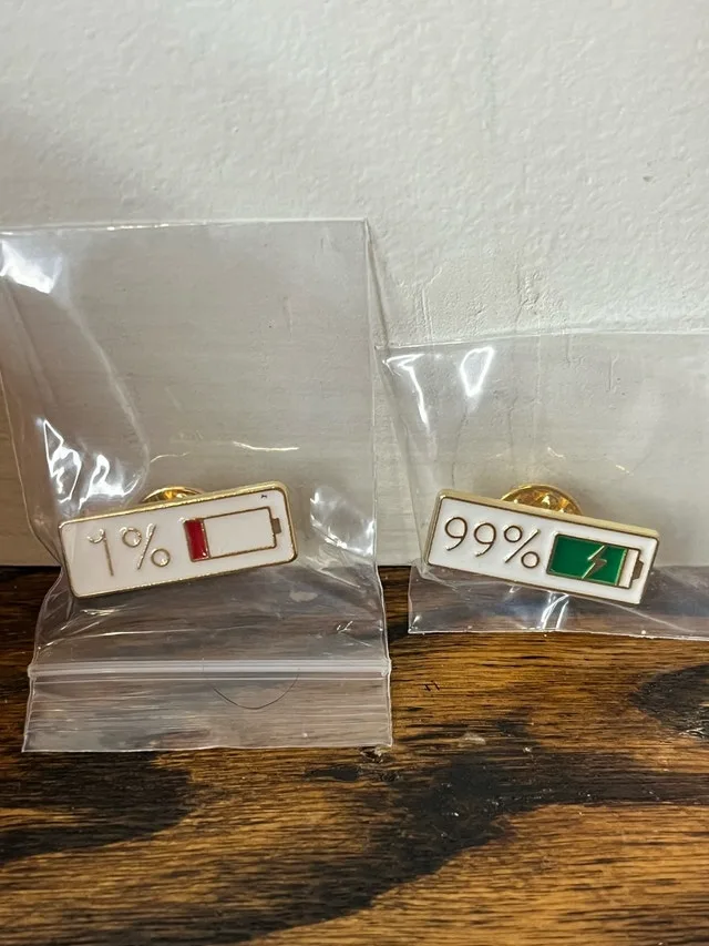 Battery enamel Pin