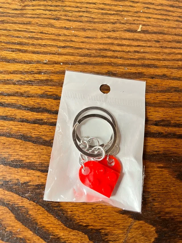 Two Part Lego Heart Keychains