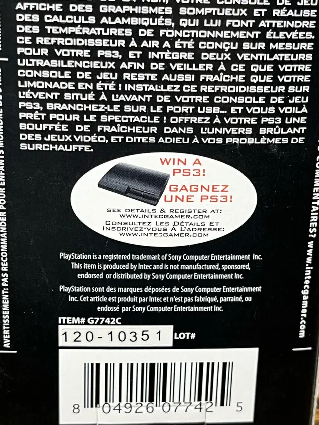 Intec PS3 Backwards Compatible Cooling fan image indicator(5)