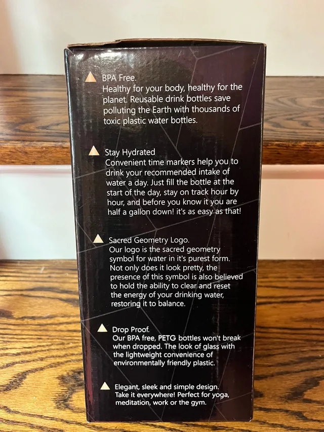 ARCANA 74oz Water Bottle With Time Markers BPA free image indicator(2)