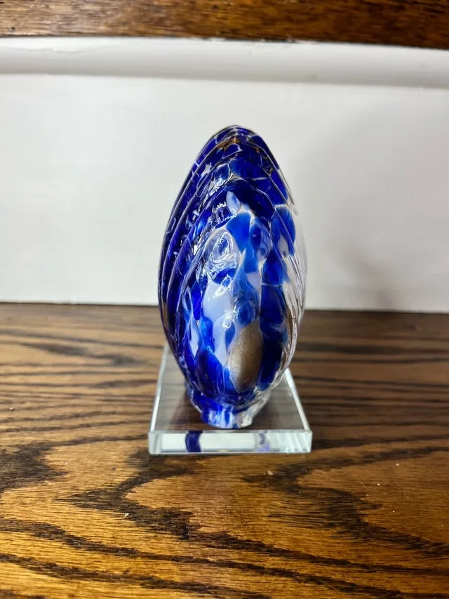 Glass Seashell with white sand a shells paper weight image indicator(4)