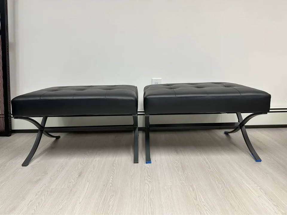 Lifestyle Solutions Faux Wide Leather Ottomans, Set of 2 image indicator(4)