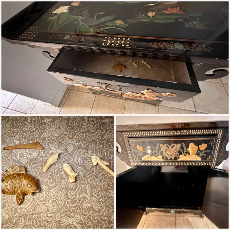 Rare Vintage Chinese Ming Lacquered Alter Cabinet image indicator(10)