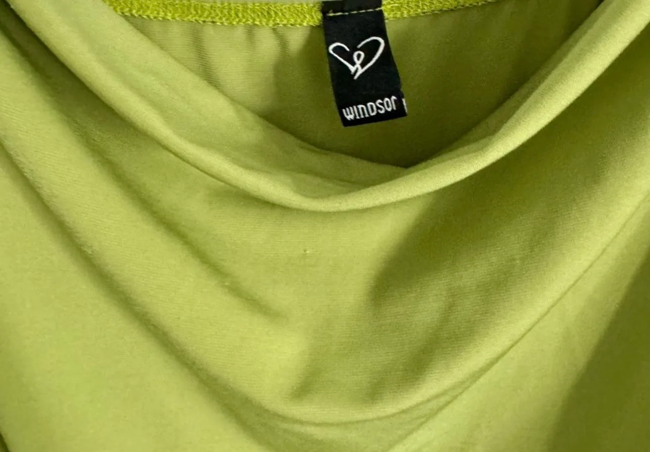 Windsor Green Draped Cowl Neck Ruched Dress – Small image indicator(3)