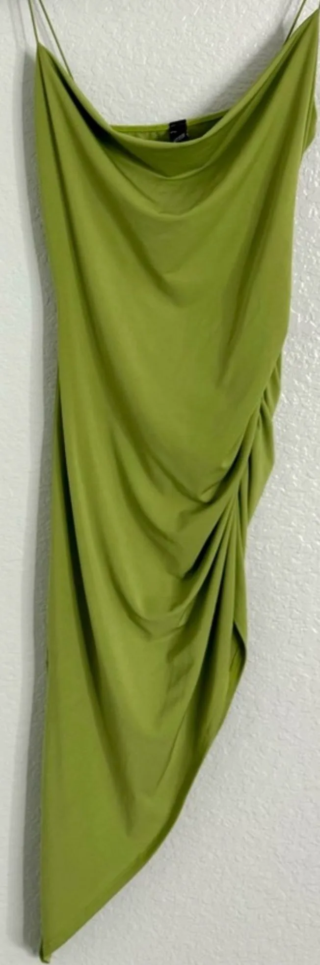 Windsor Green Draped Cowl Neck Ruched Dress – Small image indicator(4)