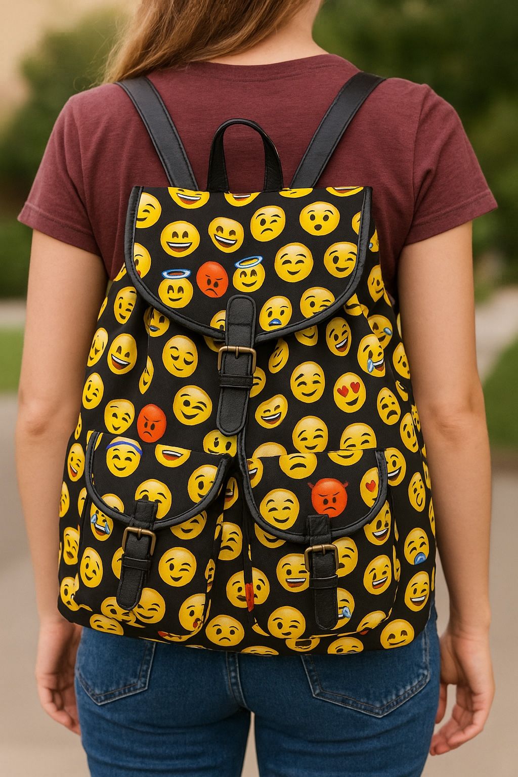 Emoji Print Backpack