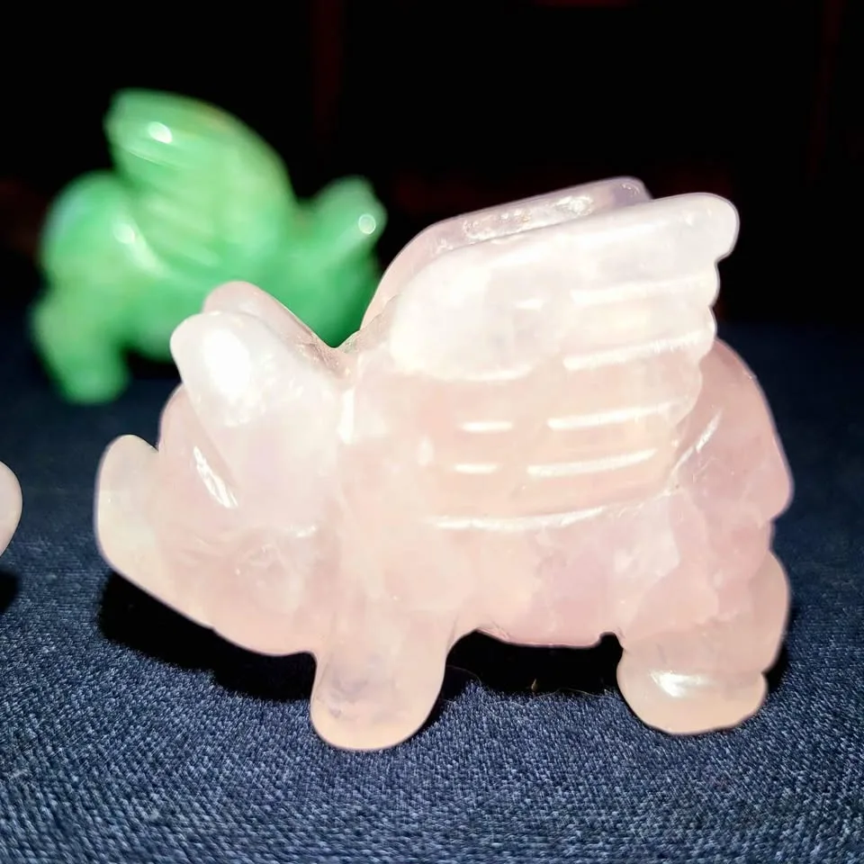 Rose Quartz Crystal Flying Pig 2 image indicator(2)