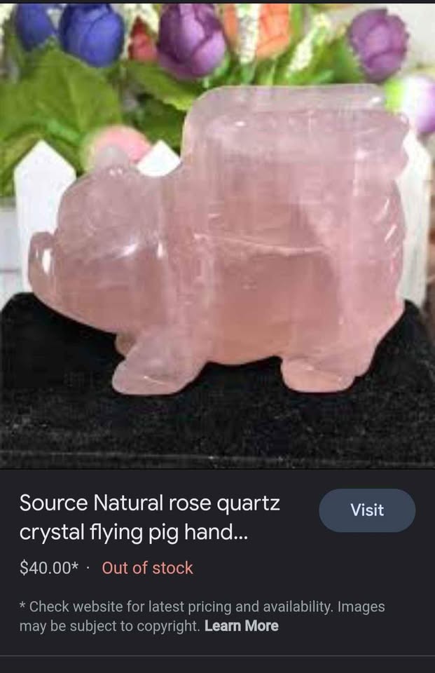 Rose Quartz Crystal Flying Pig 2 - photo 5