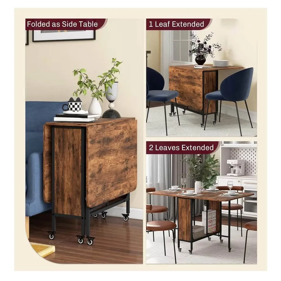 51" Folding Dining Table for 6 - Rustic image indicator(4)