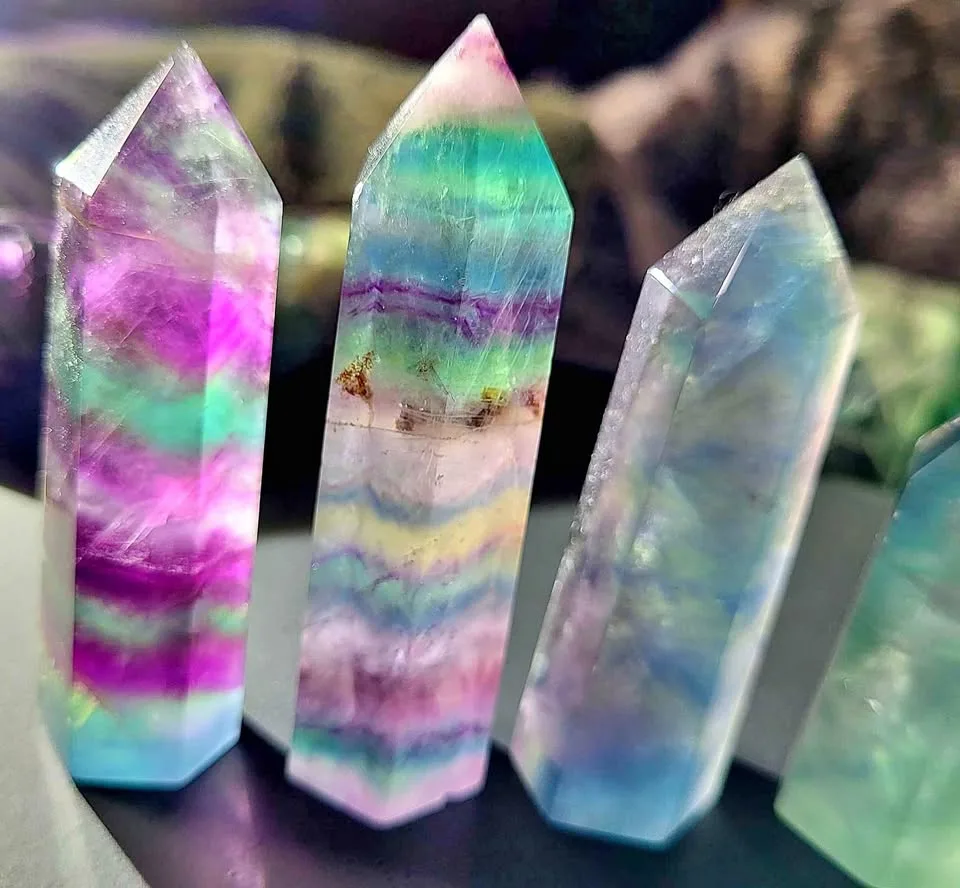 Crystals - Fluorite Towers - Many Colors thumbnail