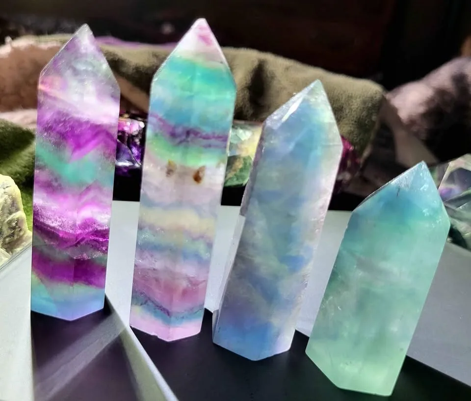 Crystals - Fluorite Towers - Many Colors image indicator(4)