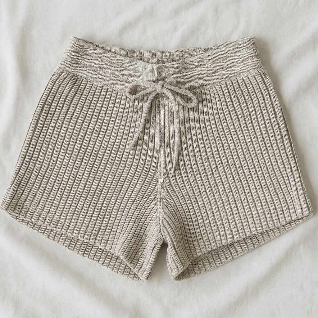 Saalt Studio Ribbed Knit Lounge Shorts – Smoke – Size Large – NW
