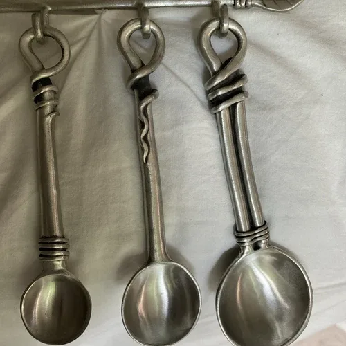 Pewter Measuring Spoons With Hanger image indicator(4)