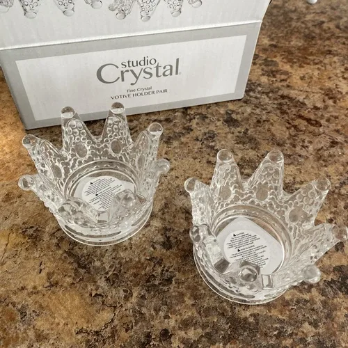 Studio Crystal Fine Crystal Votive Holder Pair