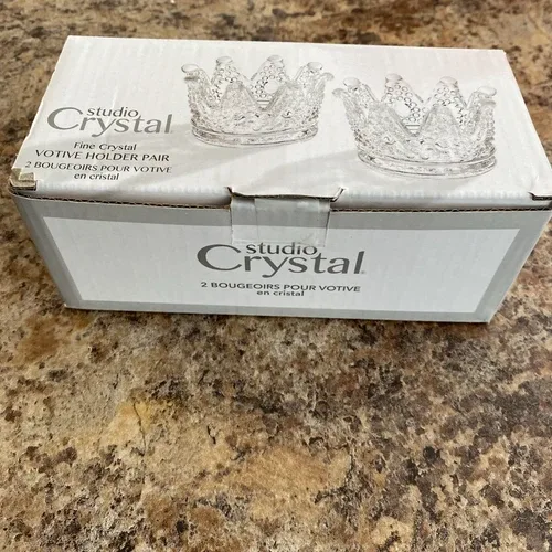 Studio Crystal Fine Crystal Votive Holder Pair image indicator(5)