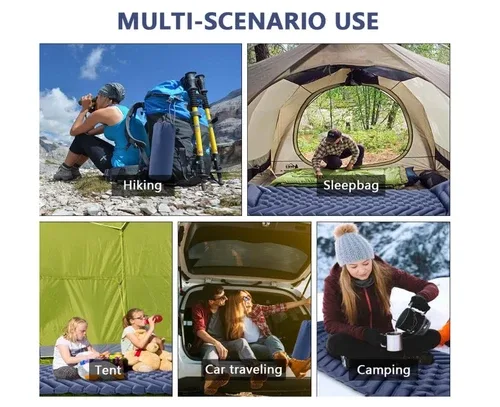 Inflatable Sleeping Pad with Built-in Foot Pump, Light image indicator(5)