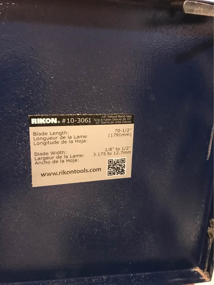 Rikon 10 Deluxe Bandsaw (Model 10-3061) - photo 4