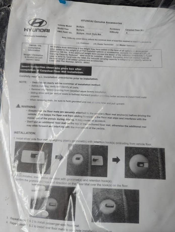 Hyundai Santa Fee Winter Mats * 4 image indicator(7)