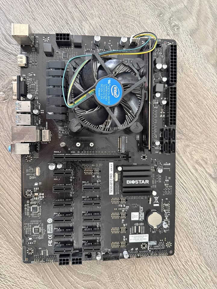 Motherboard with processor and memory