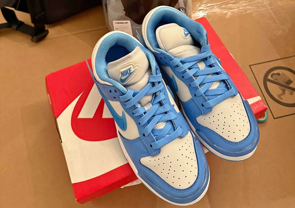 Nike White&Blue Dunk Low Twist Sneakers