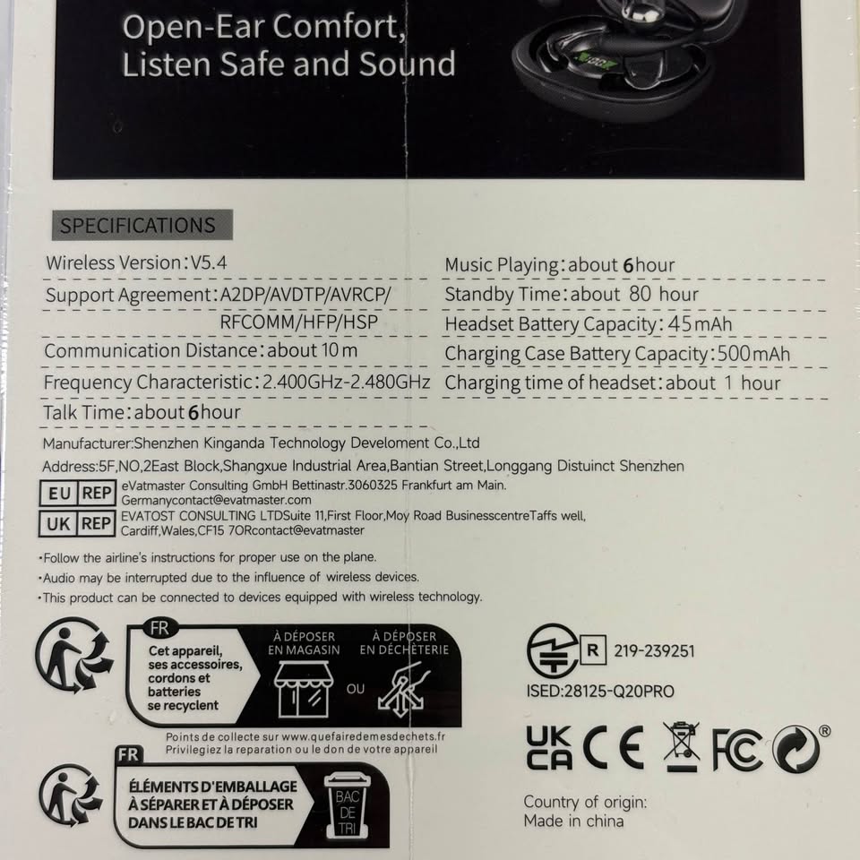 AI translation bluetooth open-ear headphones - NEW - photo 2