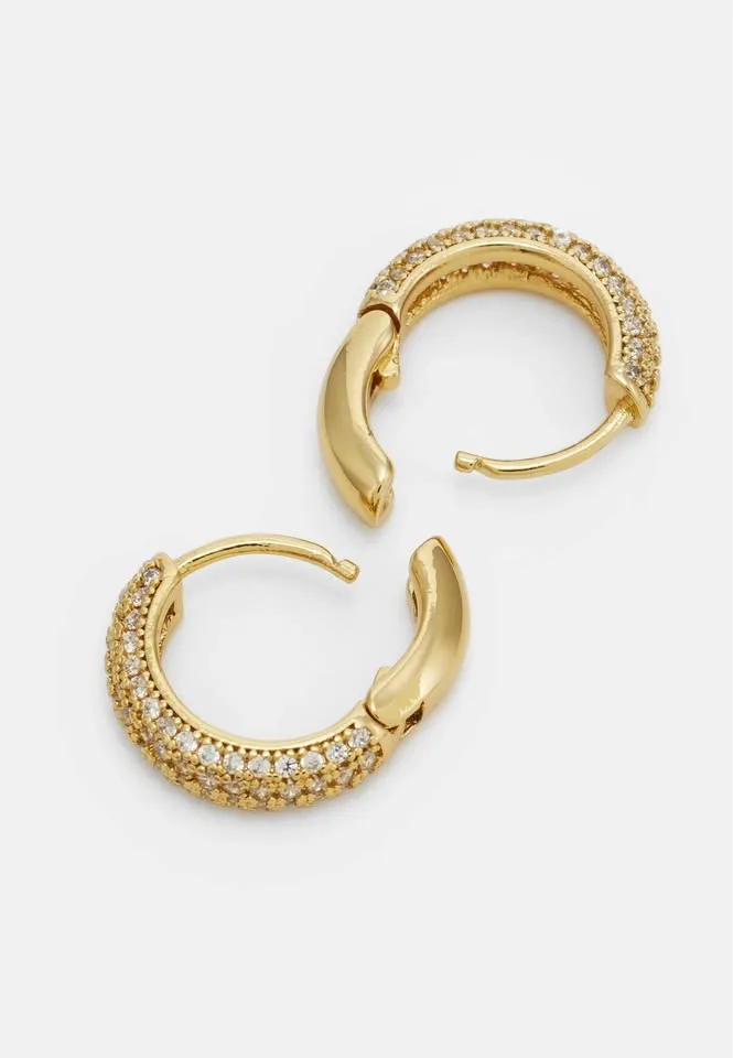 Kate Spade Pavé Mini Huggies Gold Earrings image indicator(3)