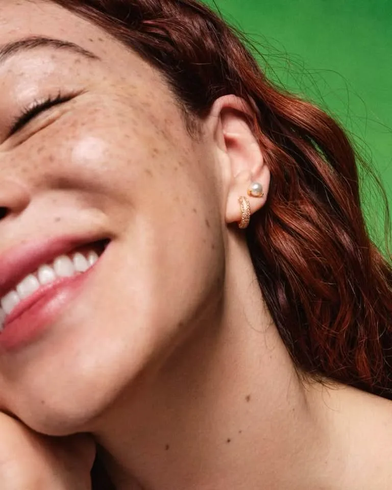 Kate Spade Pavé Mini Huggies Gold Earrings image indicator(5)