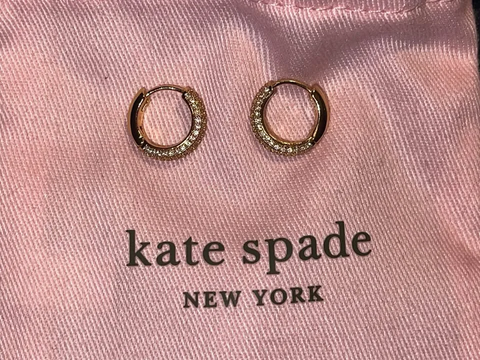 Kate Spade Pavé Mini Huggies Gold Earrings image indicator(6)