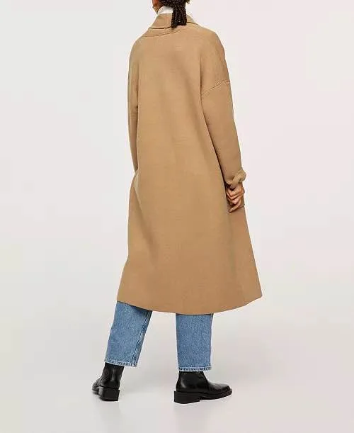 Mango Basics Oversized Tan Knit Cardigan/Coat size M to XL image indicator(5)