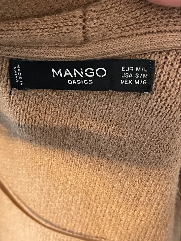 Mango Basics Oversized Tan Knit Cardigan/Coat size M to XL image indicator(9)