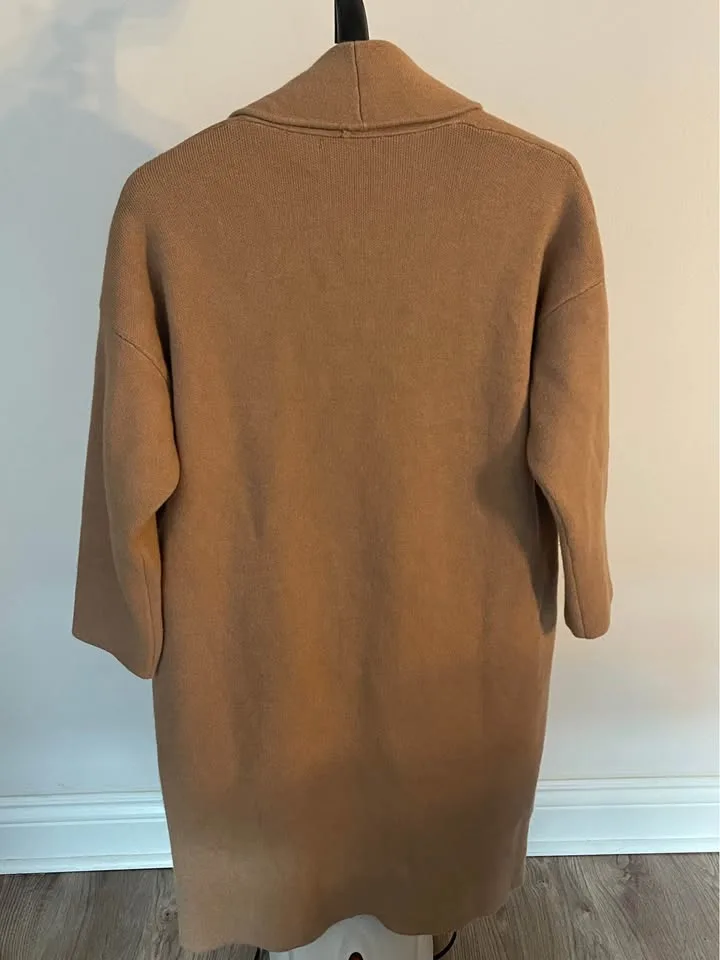 Mango Basics Oversized Tan Knit Cardigan/Coat size M to XL image indicator(10)
