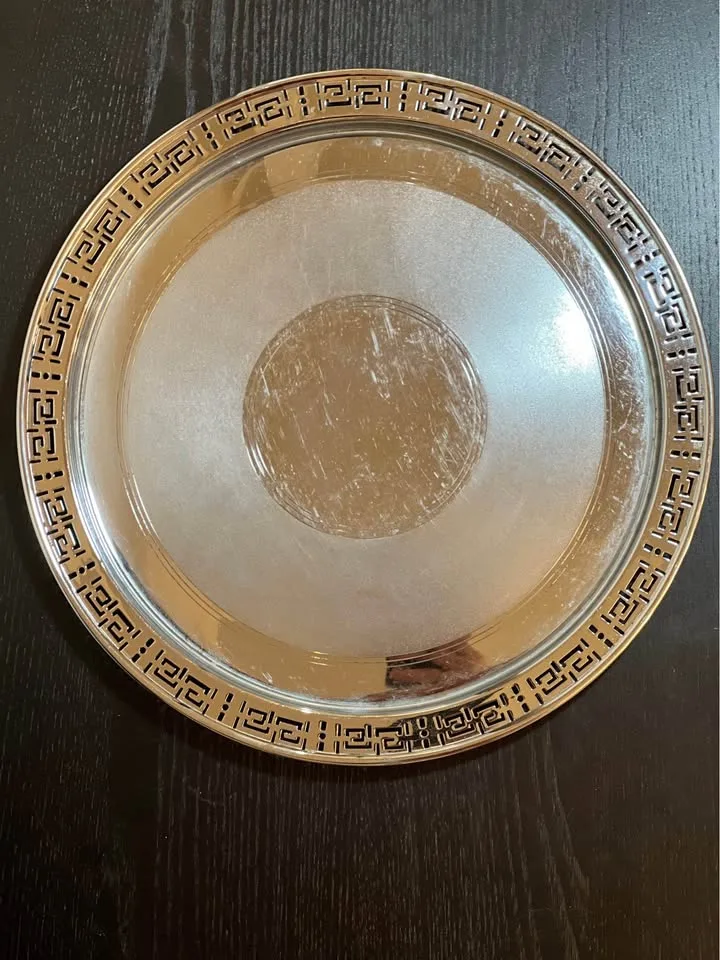 Antique Silver Plated Tray Manning Bowman USA 14" image indicator(3)