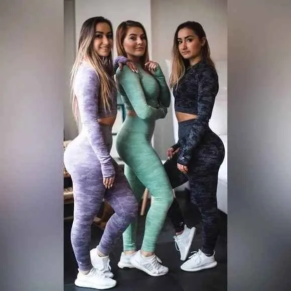 Gymshark Adapt Seamless Grey/Black Camo Set - Medium image indicator(6)