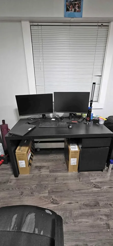 Ikea Study table with free chair + monitor mount