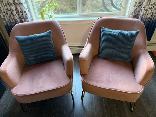 Pink Velvet Chairs image indicator(2)