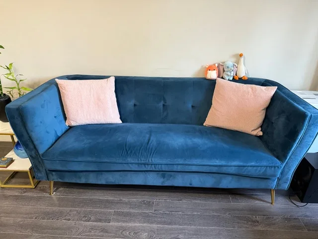Blue Velvet Sofa