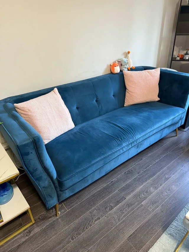 Blue Velvet Sofa image indicator(2)