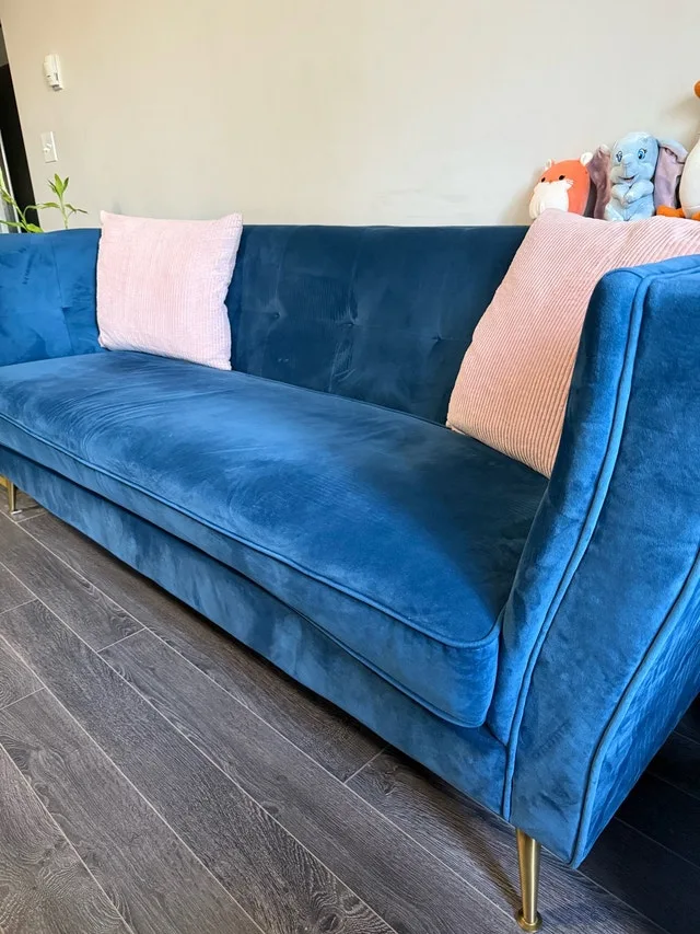 Blue Velvet Sofa image indicator(4)