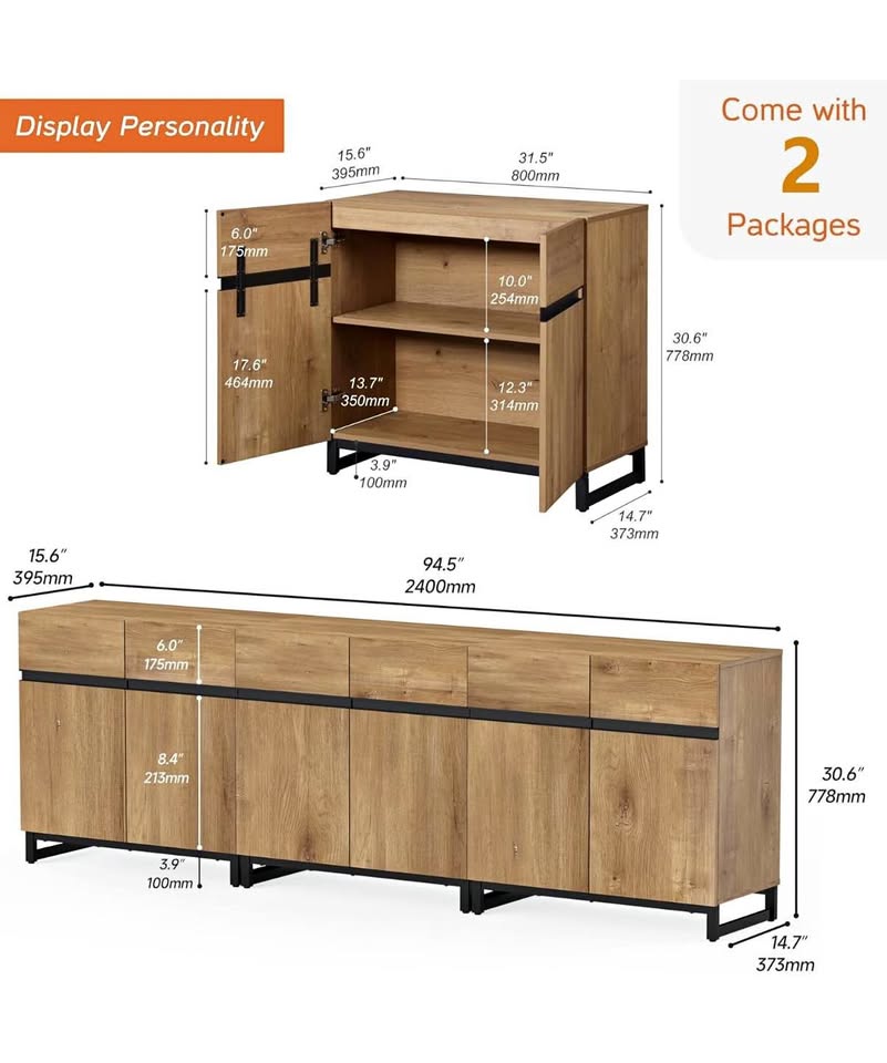 Two Piece Side table, cabinet - photo 3