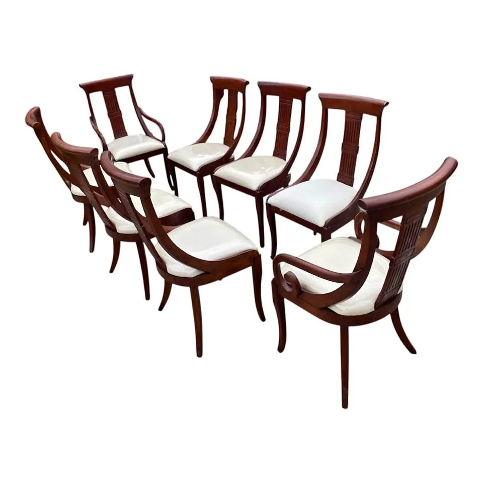 Wooden Dining Set, 8 Chairs and Table