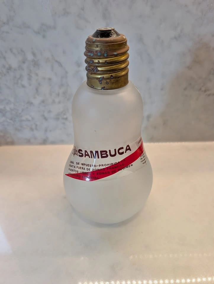 Vintage Sambuca Light Bulb Bottle