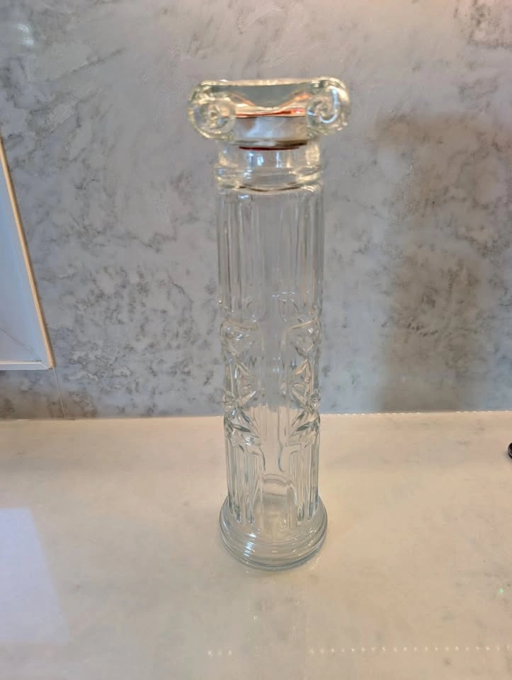 Vintage Martini & Rossi Style Glass Column Bottle