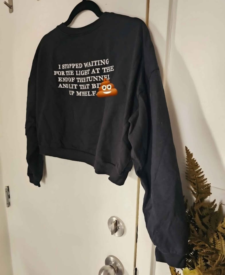 Funny sassy Lit That B* Up black cropped womens sweatshirt - photo 5