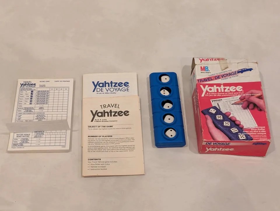 Vintage 1989 Milton Bradley Travel Yahtzee Game image indicator(4)