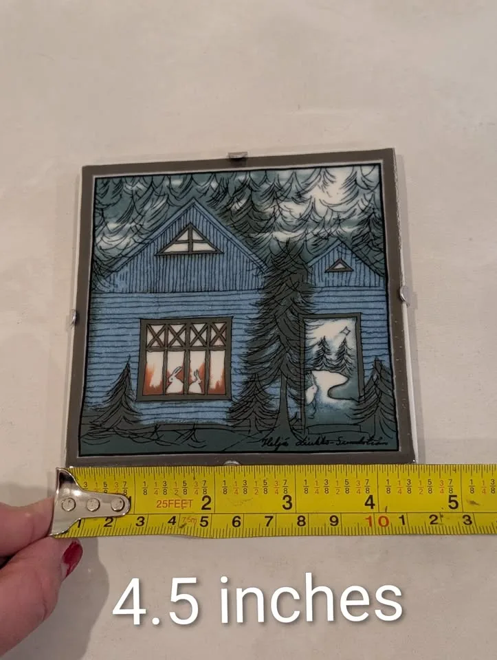 Vintage Arabia Finland "Blue House of Happiness" Tile image indicator(5)