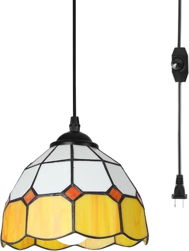 HuisMier Tiffany Plug in Pendant Light