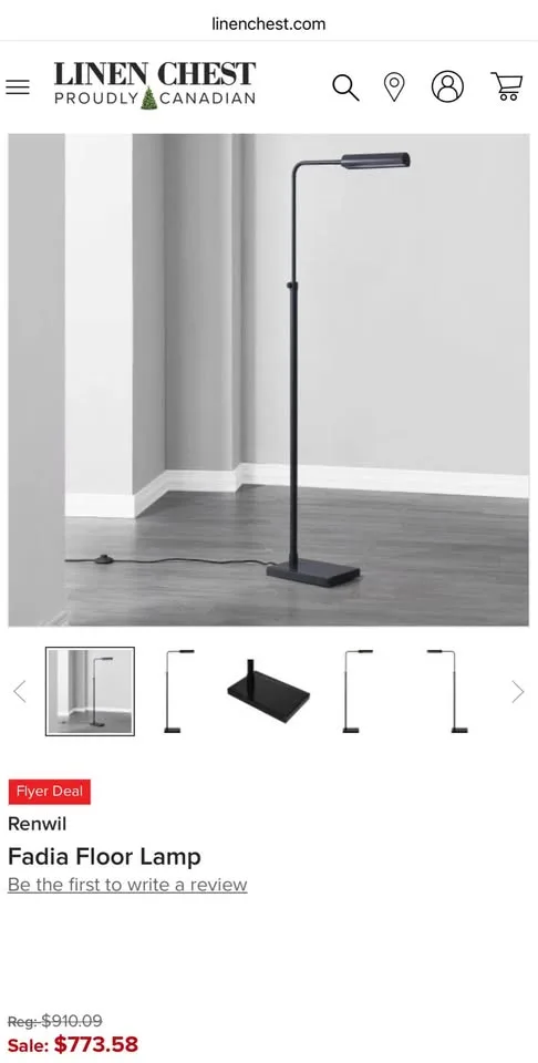 Renwil Fadia Floor Lamp — Like New, black, sofa lamp image indicator(3)