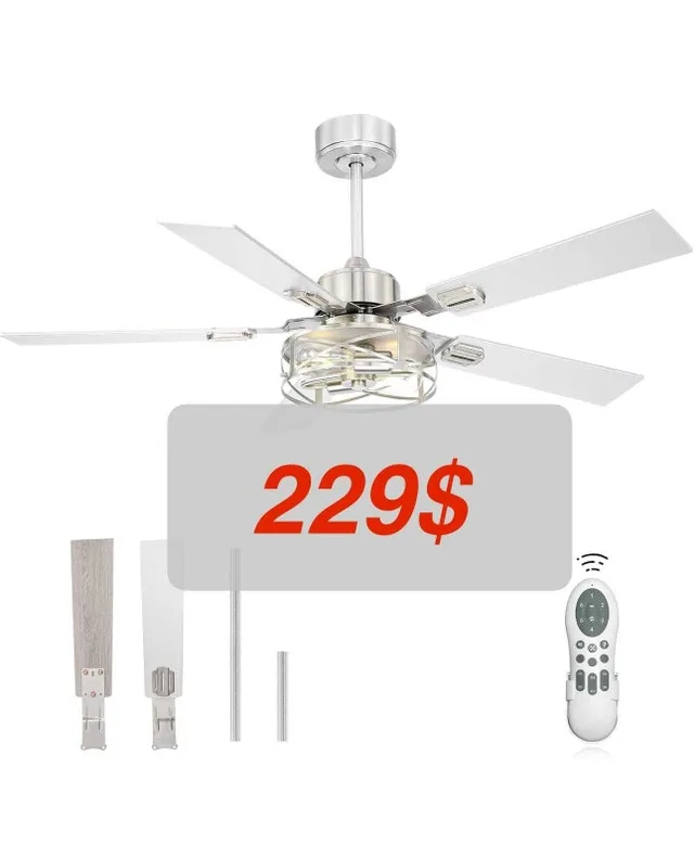 YOUKAIN 48" Farmhouse Ceiling Fan with Ligh